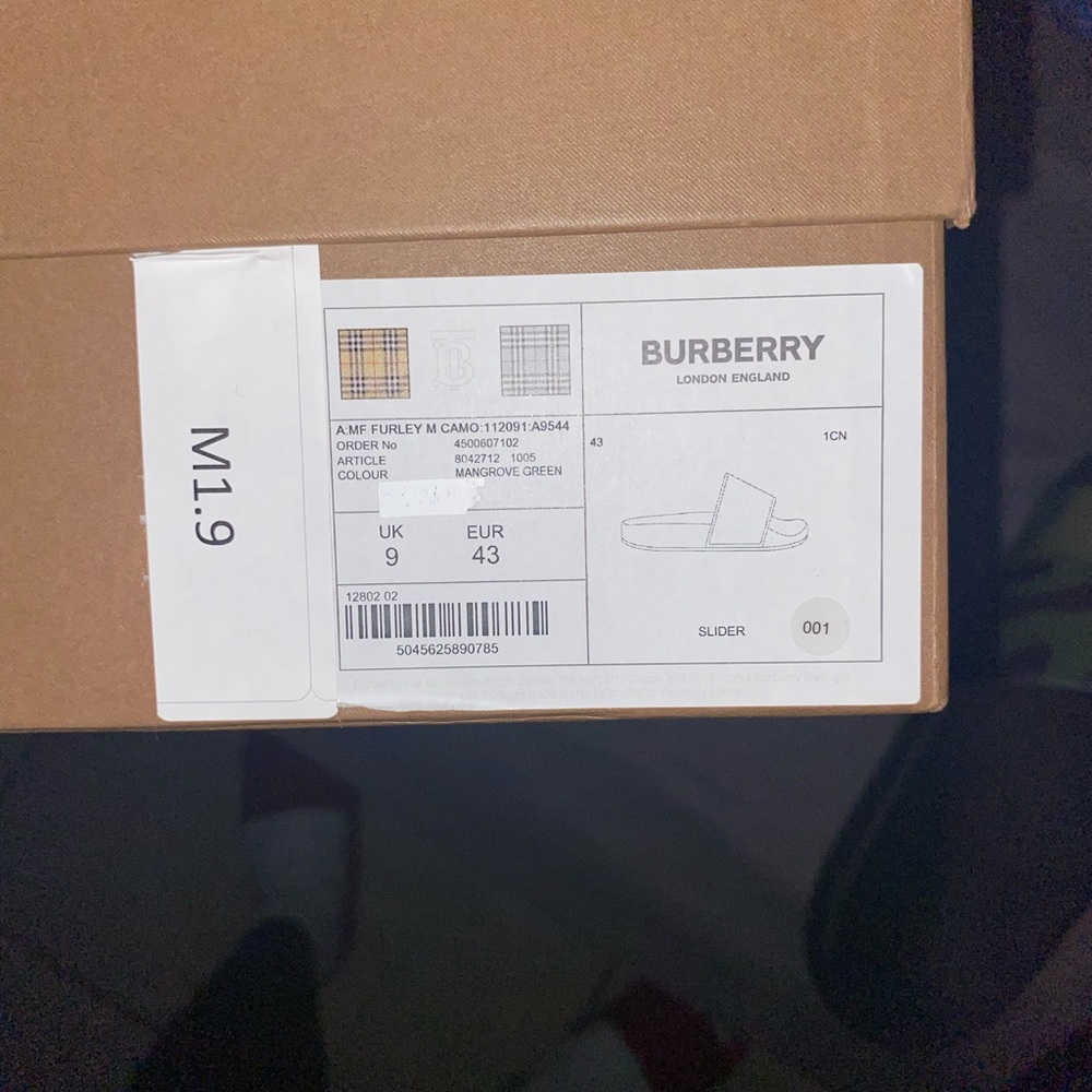 Burberry slippers for men barely worn a few times to small for me.